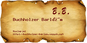Buchholzer Barlám névjegykártya